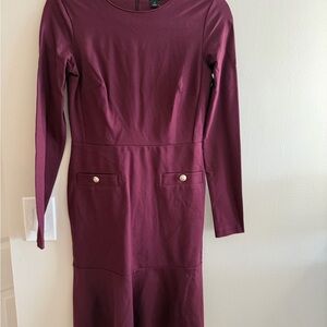 Ann Taylor Rich Burgundy Dress